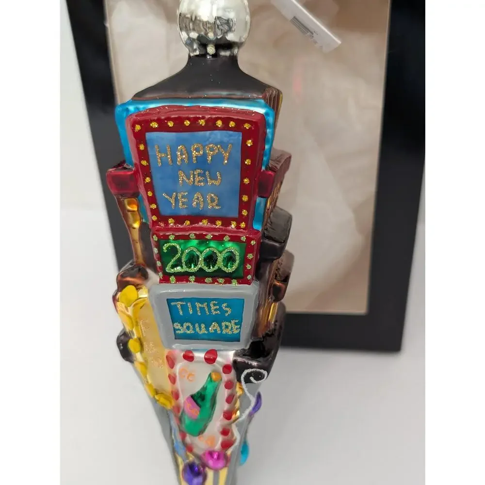 Christopher Radko 2000 Times Square New Year Glass Ornament Y2K Ball Drop Boxed